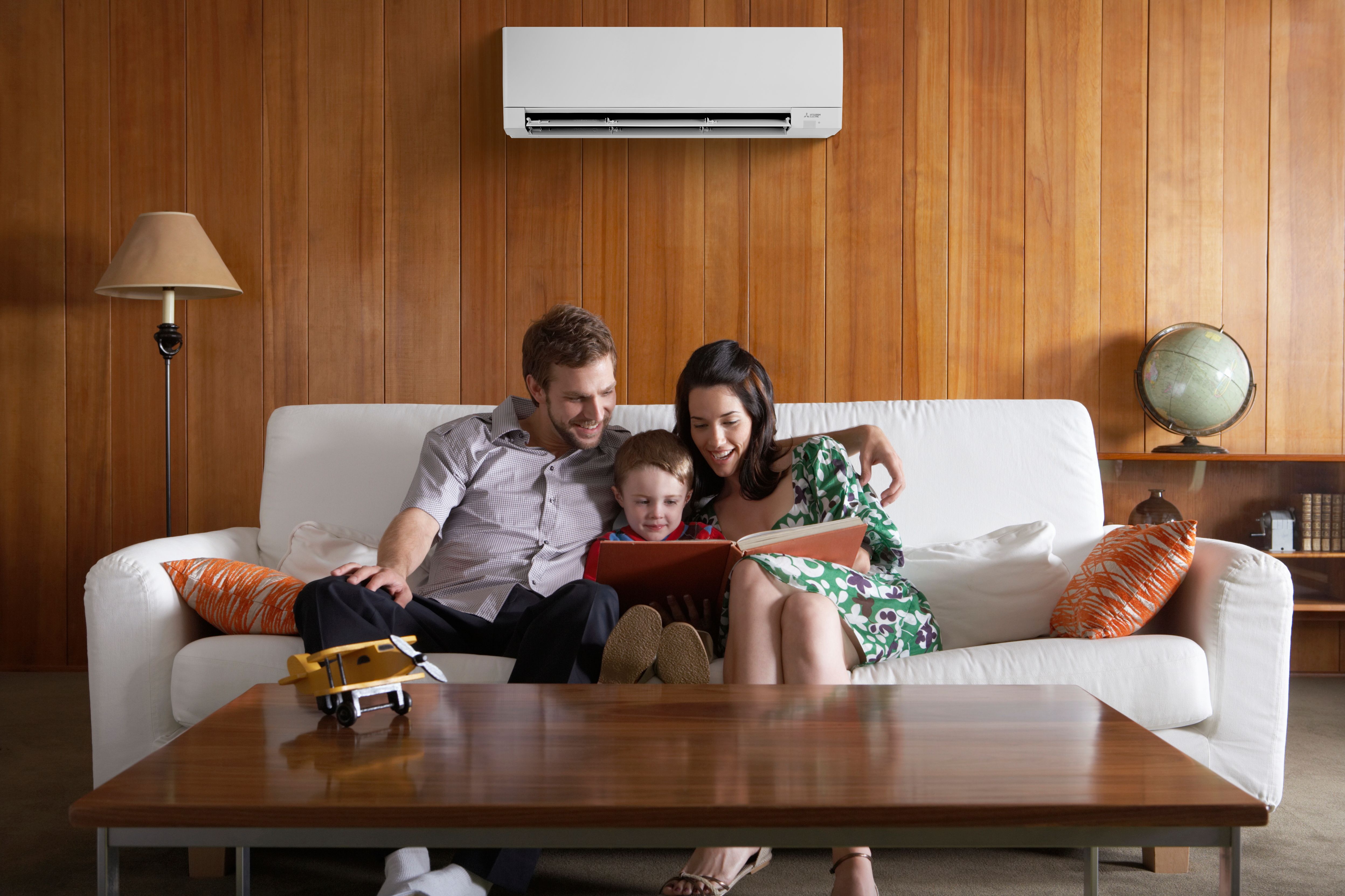 Premier Cooling only wall mounted indoor unit Family reading