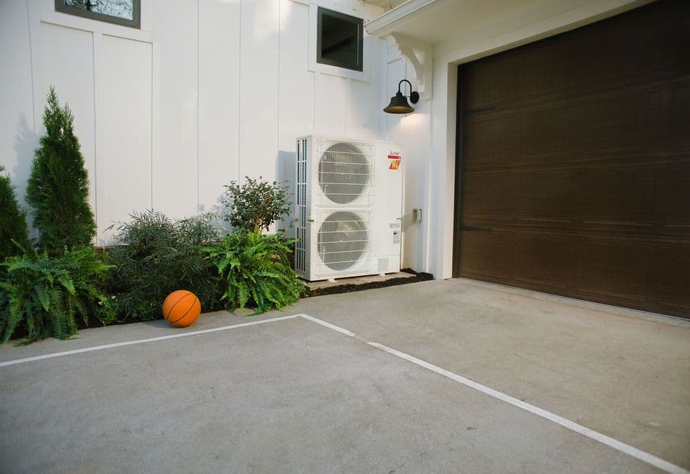 Outdoor unit at home driveway
