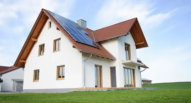 Solar Secrets to Energy Savings house family architecture home roof building real sky wood window bungalow door estate outdoors residential summer mortgage mansion villa