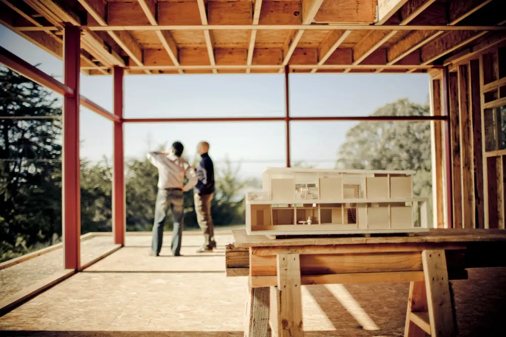 interior of modern home under construction