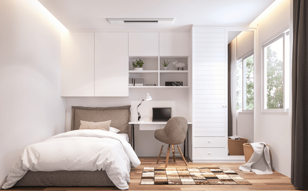 Ceiling-recessed Indoor unit in bedroom