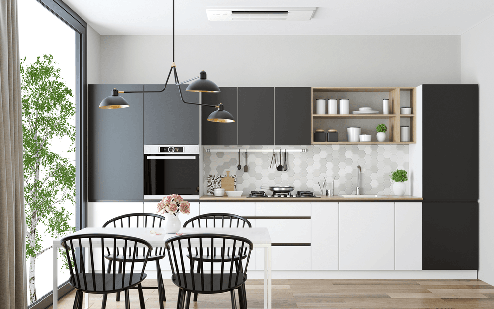 Ceiling-recessed Indoor unit in kitchen