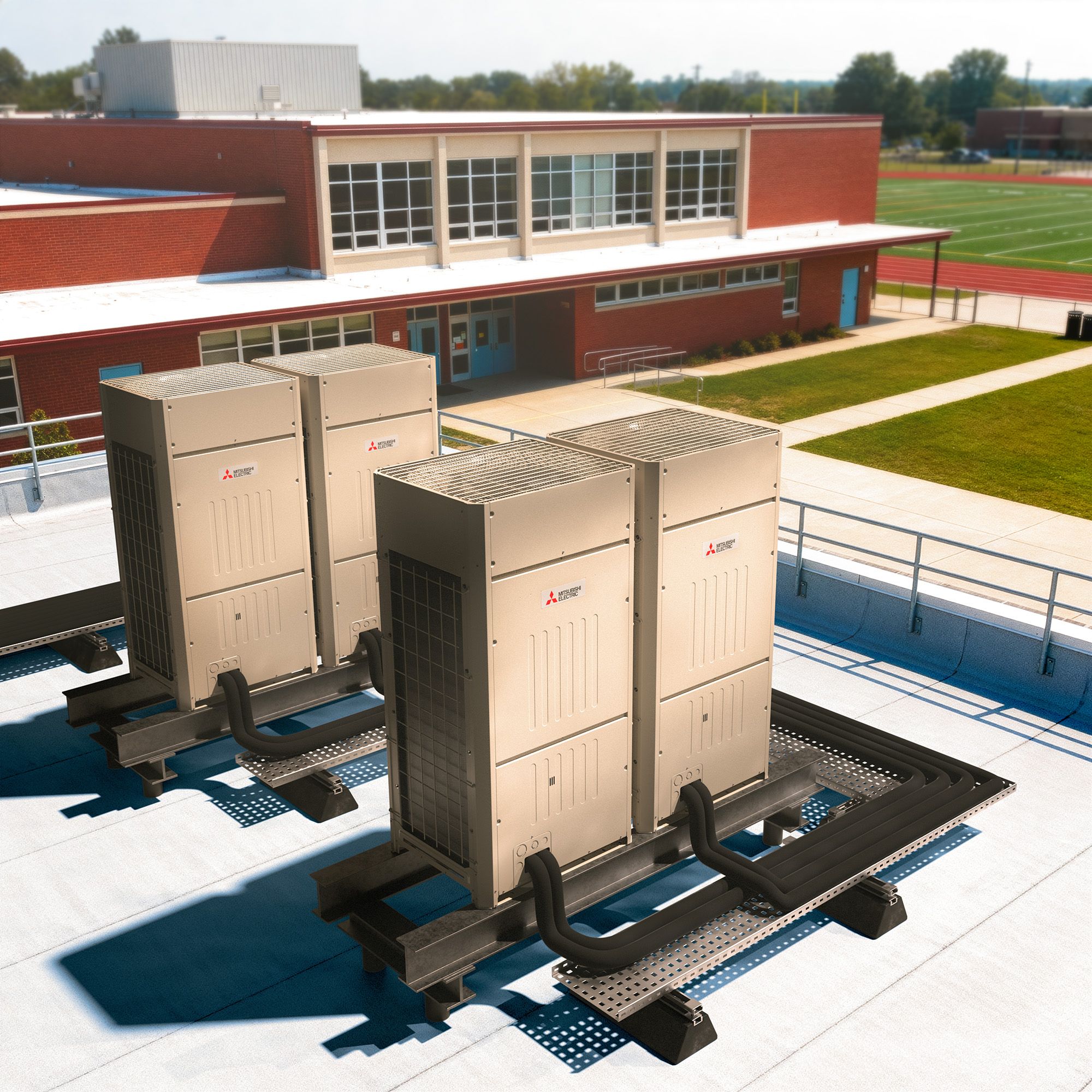 CITY MULTI installed on school roof