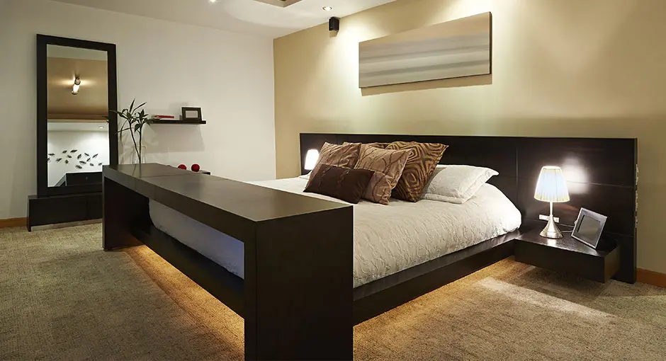 Easy Fixes to Give Your Bedroom An Upgrade room indoors contemporary family bedroom apartment sofa luxury bed table minimalist house hotel inside