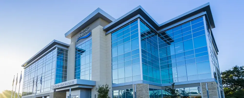 The Bank of San Antonio glass items architecture downtown window facade business building futuristic contemporary sky modern city finance perspective office urban skyscraper steel tallest