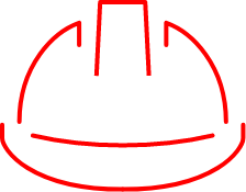 Icono de casco rojo